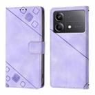 For Xiaomi Poco X6 Neo 5G Global Skin Feel Embossed Leather Phone Case(Light Purple) - 2