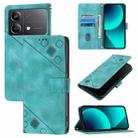 For Xiaomi Poco X6 Neo 5G Global Skin Feel Embossed Leather Phone Case(Green) - 1