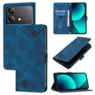 For Xiaomi Poco X6 Neo 5G Global Skin Feel Embossed Leather Phone Case(Blue) - 1