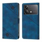 For Xiaomi Poco X6 Neo 5G Global Skin Feel Embossed Leather Phone Case(Blue) - 2