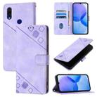 For Xiaomi Redmi 7 Skin Feel Embossed Leather Phone Case(Light Purple) - 1