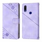 For Xiaomi Redmi 7 Skin Feel Embossed Leather Phone Case(Light Purple) - 2