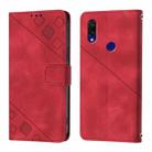 For Xiaomi Redmi 7 Skin Feel Embossed Leather Phone Case(Red) - 2