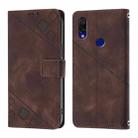 For Xiaomi Redmi 7 Skin Feel Embossed Leather Phone Case(Brown) - 2