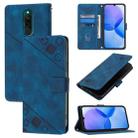 For Xiaomi Redmi 8 / Redmi 8A Skin Feel Embossed Leather Phone Case(Blue) - 1