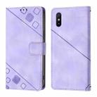 For Xiaomi Redmi 9A / 9i / 9AT Skin Feel Embossed Leather Phone Case(Light Purple) - 2