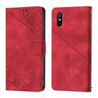 For Xiaomi Redmi 9A / 9i / 9AT Skin Feel Embossed Leather Phone Case(Red) - 2