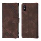 For Xiaomi Redmi 9A / 9i / 9AT Skin Feel Embossed Leather Phone Case(Brown) - 2