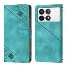 For Xiaomi Redmi K70 / K70 Pro Skin Feel Embossed Leather Phone Case(Green) - 2
