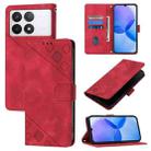 For Xiaomi Redmi K70 / K70 Pro Skin Feel Embossed Leather Phone Case(Red) - 1