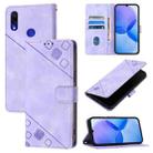 For Xiaomi Redmi Note 7 / Note 7 Pro Skin Feel Embossed Leather Phone Case(Light Purple) - 1