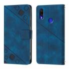 For Xiaomi Redmi Note 7 / Note 7 Pro Skin Feel Embossed Leather Phone Case(Blue) - 2