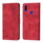 For Xiaomi Redmi Note 7 / Note 7 Pro Skin Feel Embossed Leather Phone Case(Red) - 2