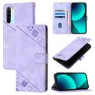 For Xiaomi Redmi Note 8 Skin Feel Embossed Leather Phone Case(Light Purple) - 1