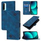 For Xiaomi Redmi Note 8 Skin Feel Embossed Leather Phone Case(Blue) - 1