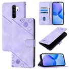 For Xiaomi Redmi Note 8 Pro Skin Feel Embossed Leather Phone Case(Light Purple) - 1