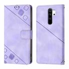 For Xiaomi Redmi Note 8 Pro Skin Feel Embossed Leather Phone Case(Light Purple) - 2