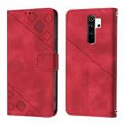 For Xiaomi Redmi Note 8 Pro Skin Feel Embossed Leather Phone Case(Red) - 2