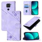 For Xiaomi Redmi Note 9 4G / Redmi 10X 4G Skin Feel Embossed Leather Phone Case(Light Purple) - 1