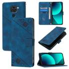 For Xiaomi Redmi Note 9 4G / Redmi 10X 4G Skin Feel Embossed Leather Phone Case(Blue) - 1