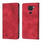 For Xiaomi Redmi Note 9 4G / Redmi 10X 4G Skin Feel Embossed Leather Phone Case(Red) - 2