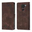 For Xiaomi Redmi Note 9 4G / Redmi 10X 4G Skin Feel Embossed Leather Phone Case(Brown) - 2