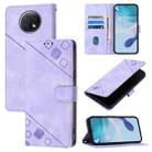 For Xiaomi Redmi Note 9T Global Skin Feel Embossed Leather Phone Case(Light Purple) - 1