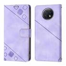 For Xiaomi Redmi Note 9T Global Skin Feel Embossed Leather Phone Case(Light Purple) - 2