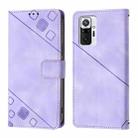For Xiaomi Redmi Note 10 Pro 4G Skin Feel Embossed Leather Phone Case(Light Purple) - 2