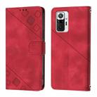For Xiaomi Redmi Note 10 Pro 4G Skin Feel Embossed Leather Phone Case(Red) - 2