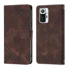 For Xiaomi Redmi Note 10 Pro 4G Skin Feel Embossed Leather Phone Case(Brown) - 2