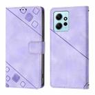 For Xiaomi Redmi Note 12 4G Global Skin Feel Embossed Leather Phone Case(Light Purple) - 2