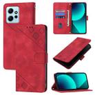 For Xiaomi Redmi Note 12 4G Global Skin Feel Embossed Leather Phone Case(Red) - 1