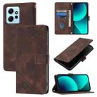 For Xiaomi Redmi Note 12 4G Global Skin Feel Embossed Leather Phone Case(Brown) - 1