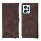For Xiaomi Redmi Note 12 4G Global Skin Feel Embossed Leather Phone Case(Brown) - 2