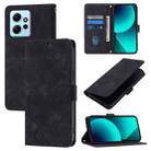 For Xiaomi Redmi Note 12 4G Global Skin Feel Embossed Leather Phone Case(Black) - 1