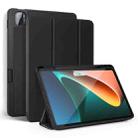 For Xiaomi Pad 5 / 5 Pro 3-fold Smart Leather Tablet Case with Pen Slot(Black) - 1