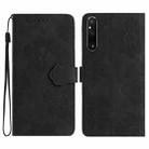 For Sony Xperia 1 V Flower Embossing Pattern Leather Phone Case(Black) - 1