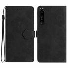 For Sony Xperia 10 IV Flower Embossing Pattern Leather Phone Case(Black) - 1