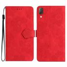 For Sony Xperia L3 Flower Embossing Pattern Leather Phone Case(Red) - 1