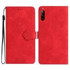 For Sony Xperia L4 Flower Embossing Pattern Leather Phone Case(Red) - 1