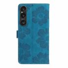 For Sony Xperia 1 VI Flower Embossing Pattern Leather Phone Case(Blue) - 3