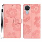 For Nokia 6.2 / 7.2 Flower Embossing Pattern Leather Phone Case(Pink) - 1