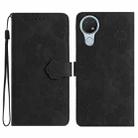 For Nokia 6.2 / 7.2 Flower Embossing Pattern Leather Phone Case(Black) - 1