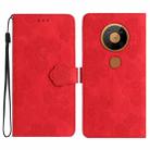 For Nokia 5.4 Flower Embossing Pattern Leather Phone Case(Red) - 1