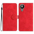 For Nokia 5.3 Flower Embossing Pattern Leather Phone Case(Red) - 1