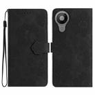 For Nokia 5.3 Flower Embossing Pattern Leather Phone Case(Black) - 1