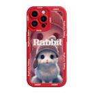 For iPhone 14 Plus Liquid Silicone Oil Painting Rabbit Phone Case(Red) - 1
