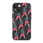 For iPhone 14 Liquid Silicone Pedestrians Pattern Phone Case(Black) - 1