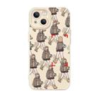 For iPhone 14 Liquid Silicone Pedestrians Pattern Phone Case(Beige) - 1